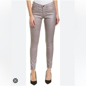 New AG Adriano Goldschmied Legging Super Skinny Ankle Jean Light Purple Metallic